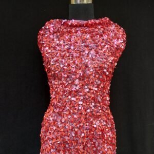 Red Sequin Embroidered Mesh