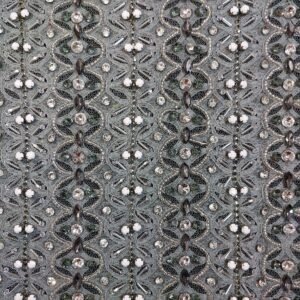 Art Deco Scalloped Crystal Embroidered Mesh