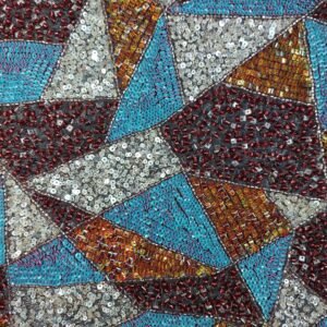 Multi-Color Polygonal Bead & Sequin Fabric