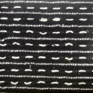 Black & Ivory Textured Stripe Fabric