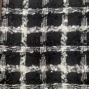Black & White Chunky Grid Handloom