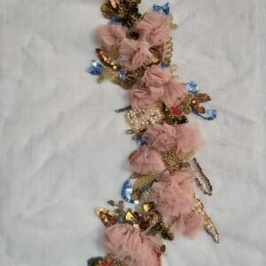 Tulle Floral Vine Appliqué Motif
