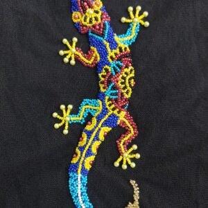 Mosaic Beaded Gecko Appliqué