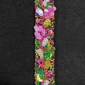 Multicolor Meandering Floral Embroidered Tape